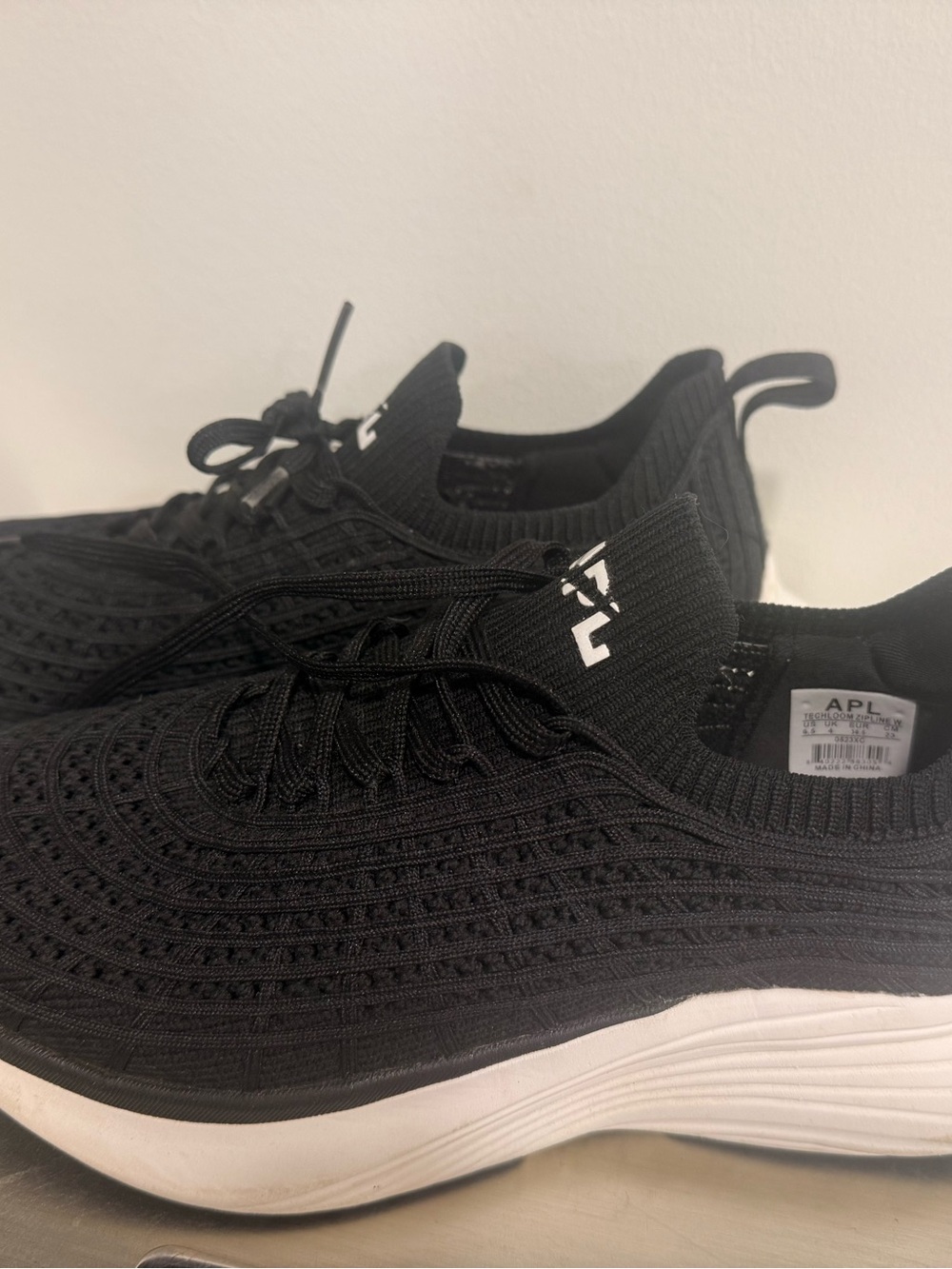 APL Women's Black Knit Sneaker with White Midsole